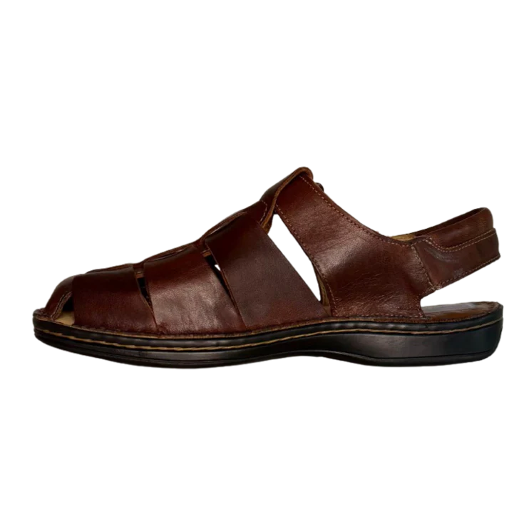 SANDALIA PIEL HUGO COÑAC CERRADA - Image 3