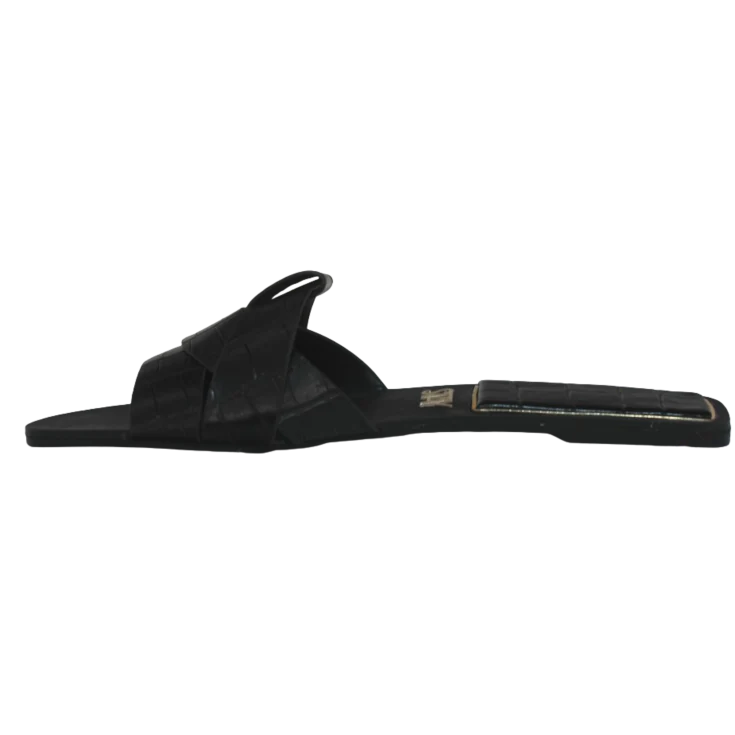 SANDALIA ILIR DESTALONADA NEGRO CROCO - Image 3