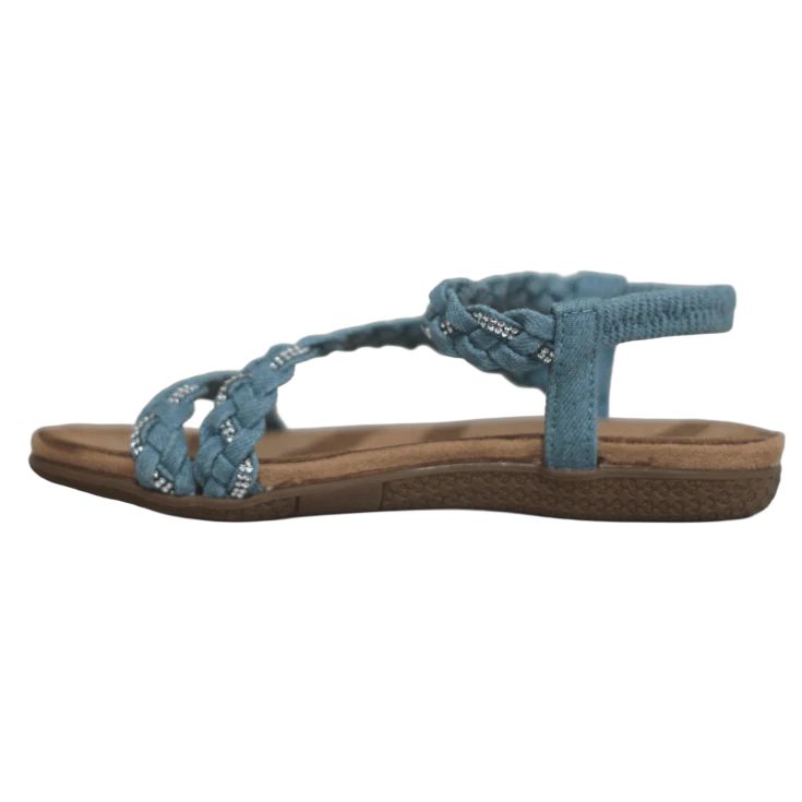 SANDALIA PLANA TRENZA AZUL - Image 3