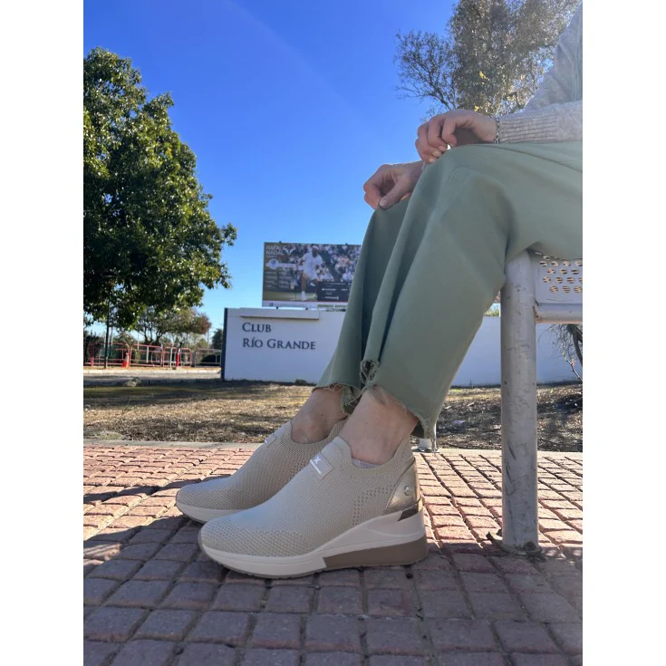 ZAPATILLA DEPORTIVA XTI TEXTIL BEIGE 143718 - Image 7