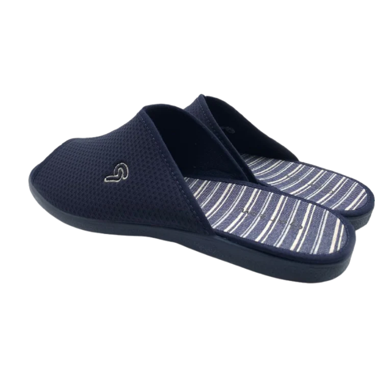 ZAPATILLA DE ESTAR POR CASA LICRA TOPOS MARINO - Image 3